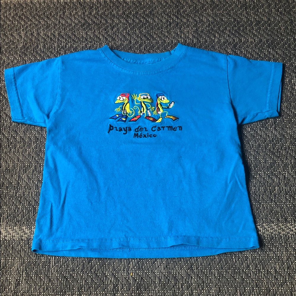 Kids Playa del Carmen Mexico Blue embroidered T-Shirt